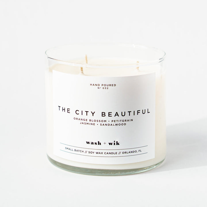 Candle labeled &