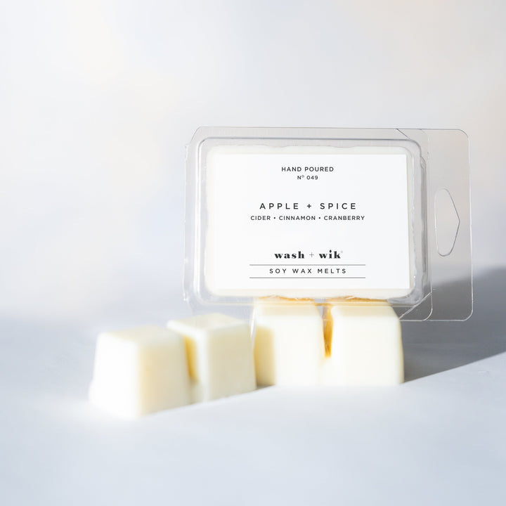 Wax melt packaging labeled &