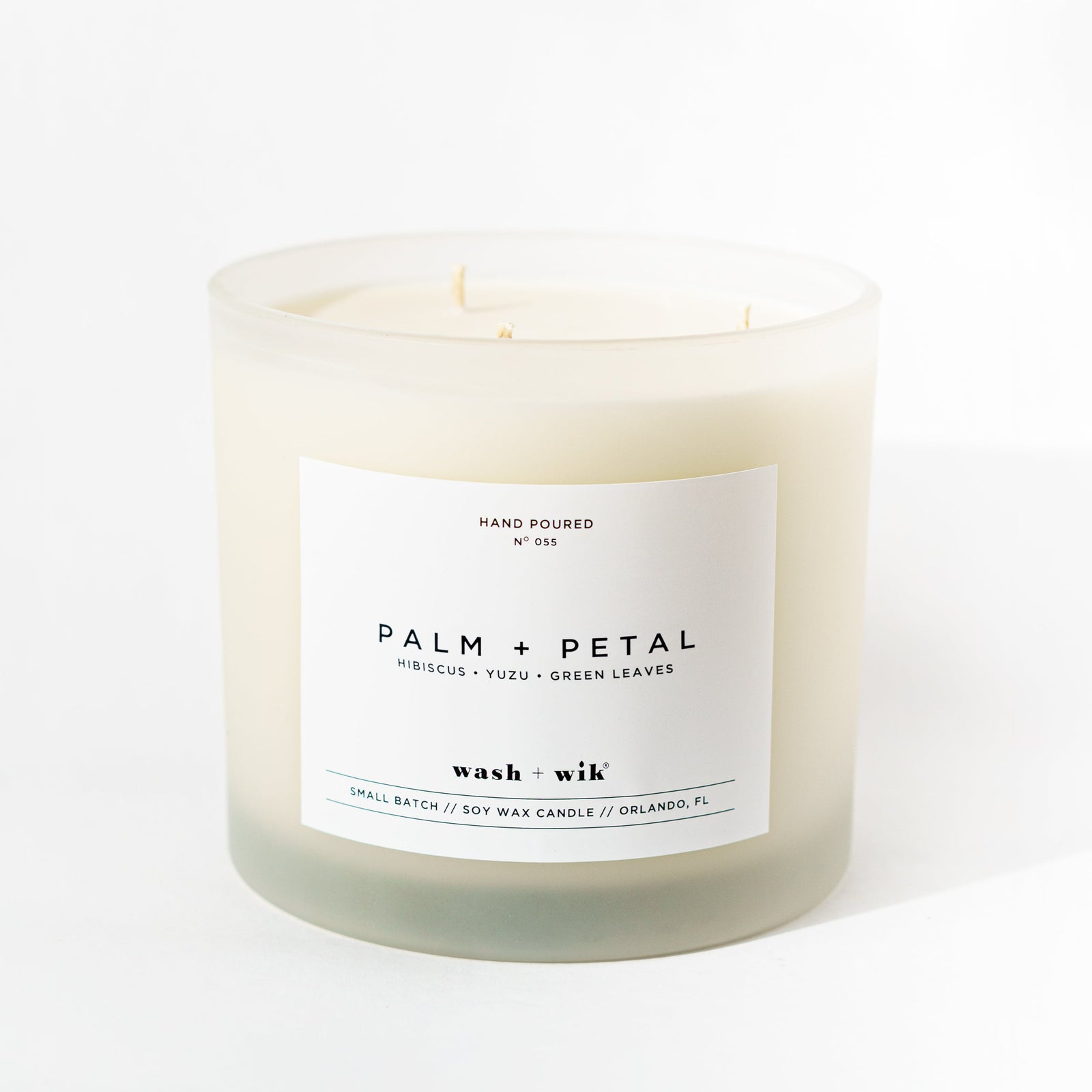 Large 3 Wick Candle with a white background 