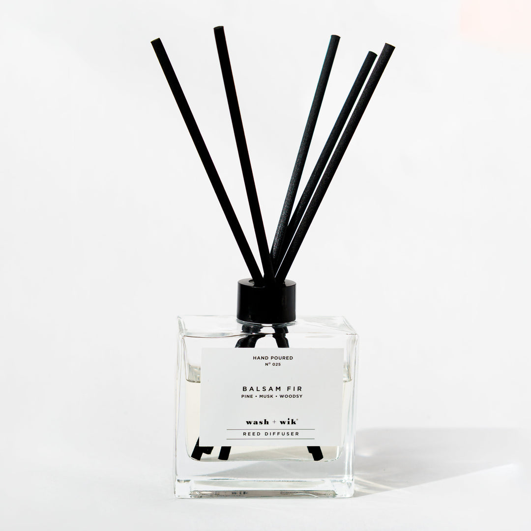 Clear Reed Diffuser on a white background
