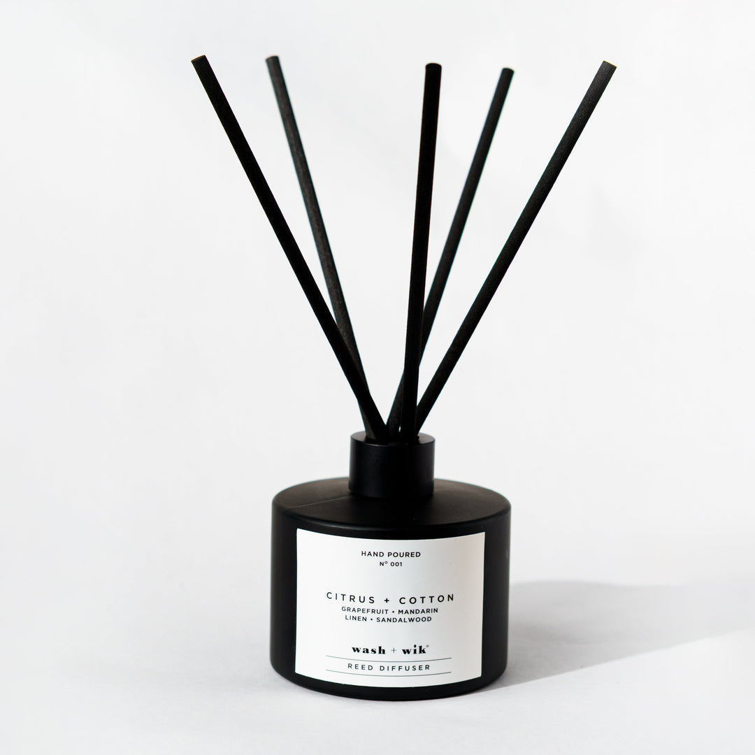 Black Reed Diffuser on a white background