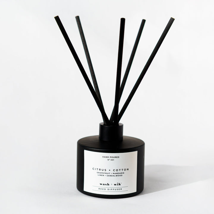 Black Reed Diffuser on a white background