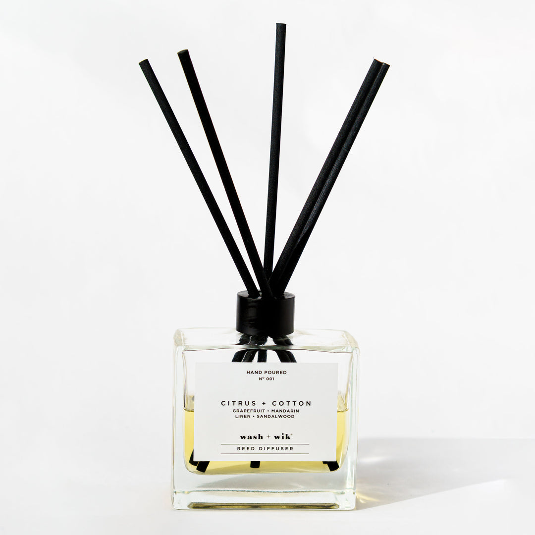 Clear Reed Diffuser on a white background