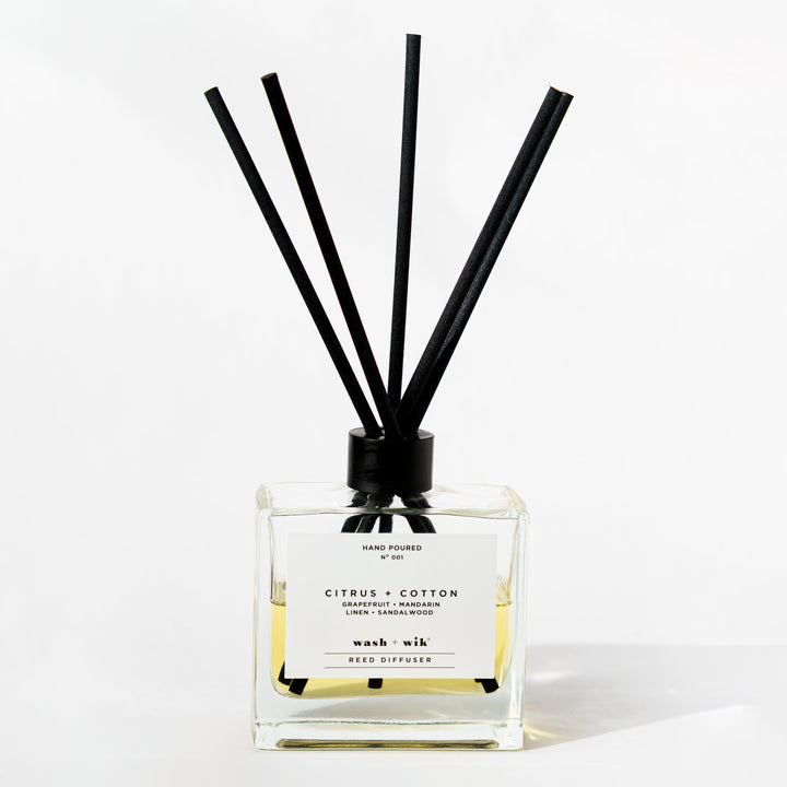 Clear Reed Diffuser on a white background