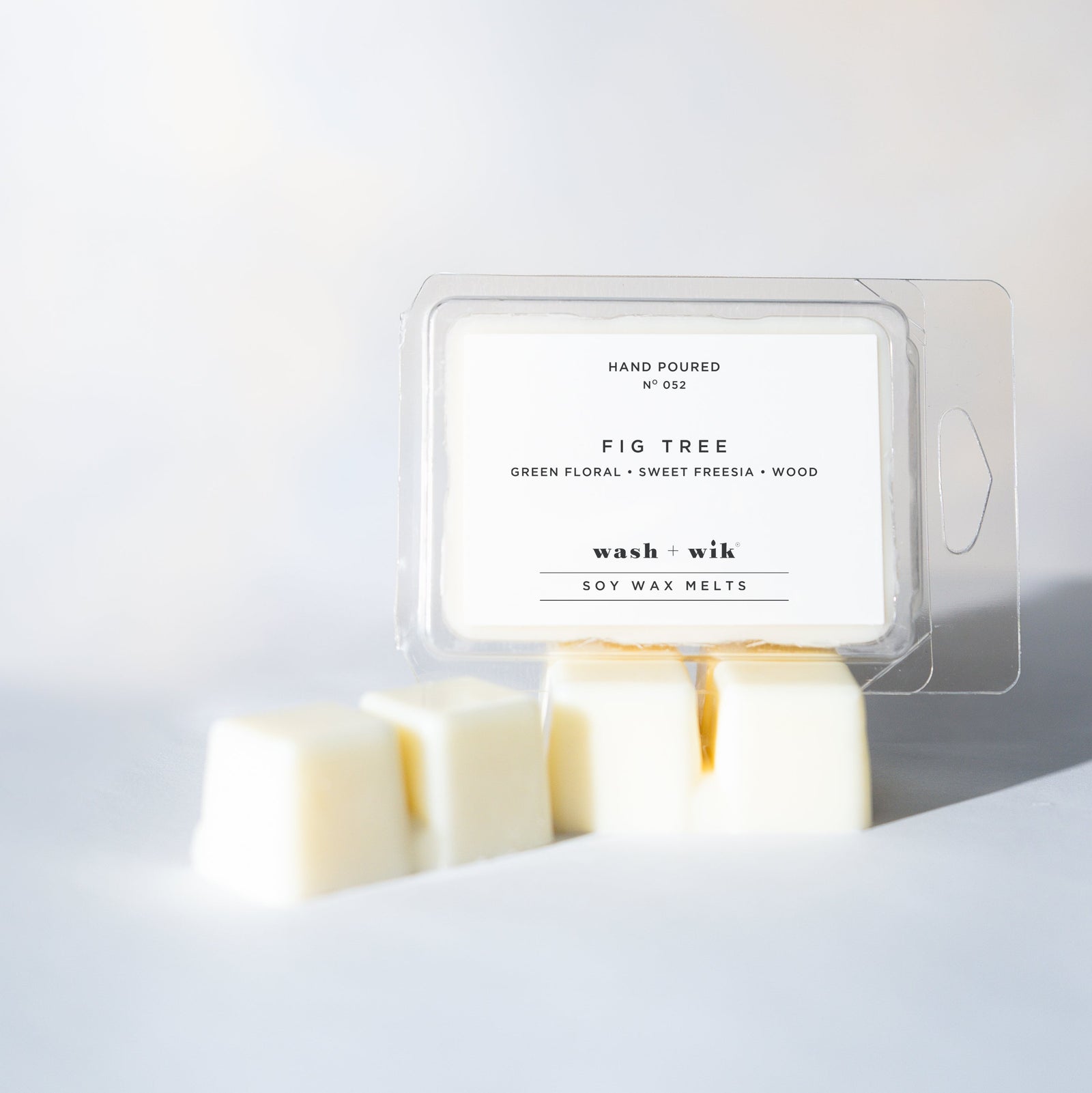 Wax melt packaging labeled 'Fig Tree' on a white background