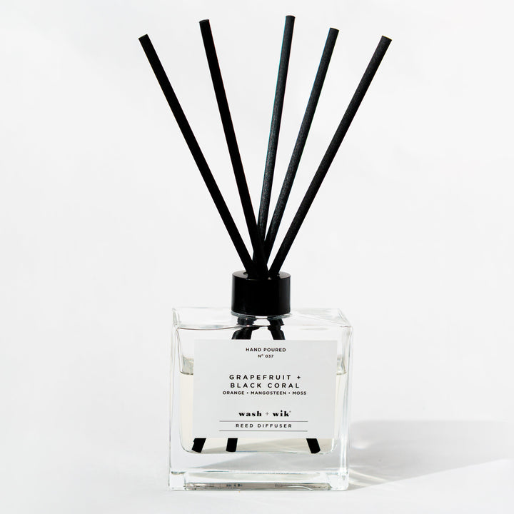 Clear Reed Diffuser on a white background