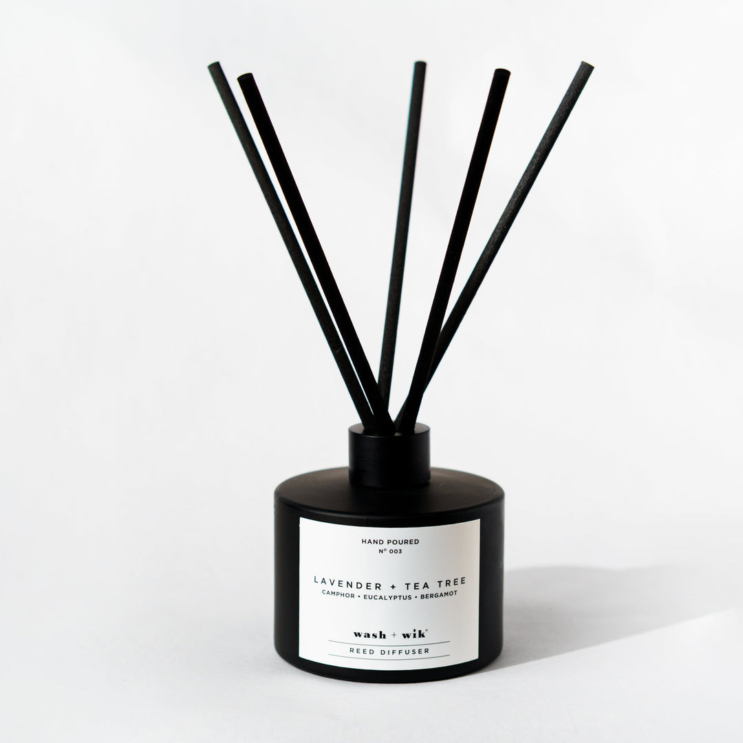 Black Reed Diffuser on a white background
