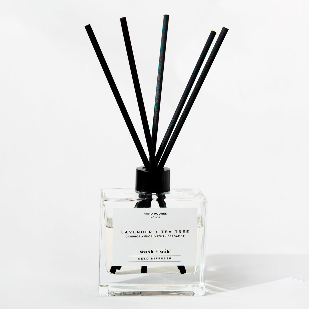 Clear Reed Diffuser on a white background