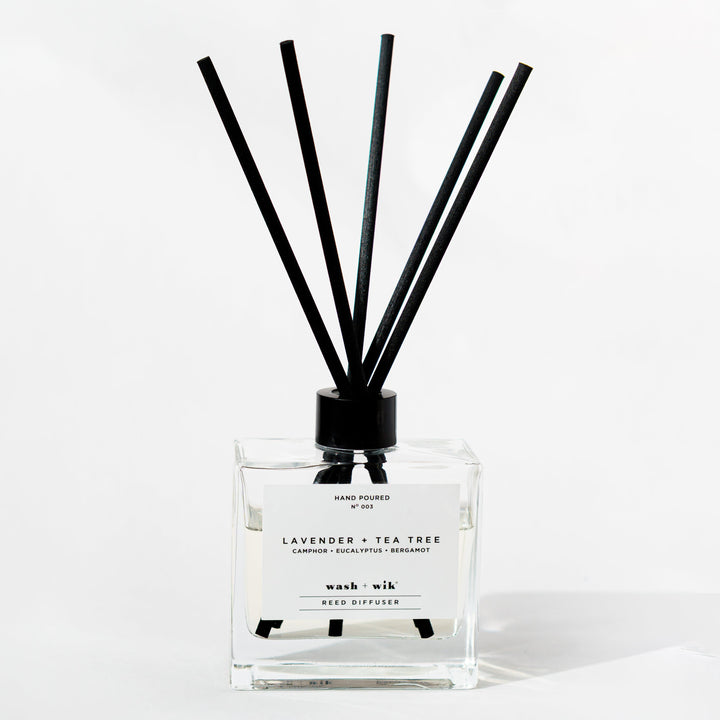 Clear Reed Diffuser on a white background