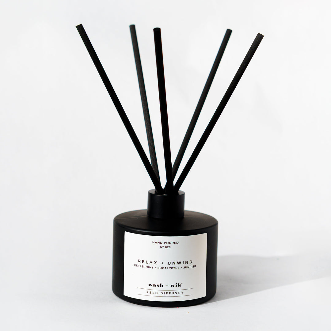 Black Reed Diffuser on a white background