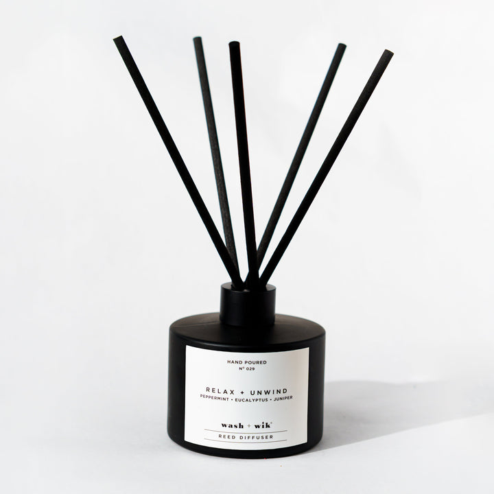 Black Reed Diffuser on a white background