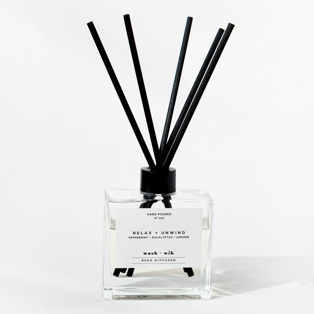 Clear Reed Diffuser on a white background