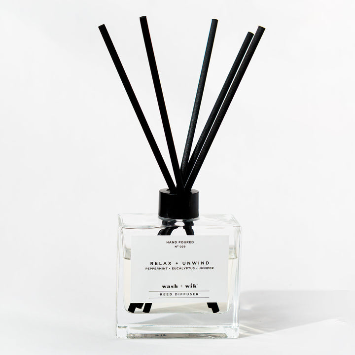 Clear Reed Diffuser on a white background