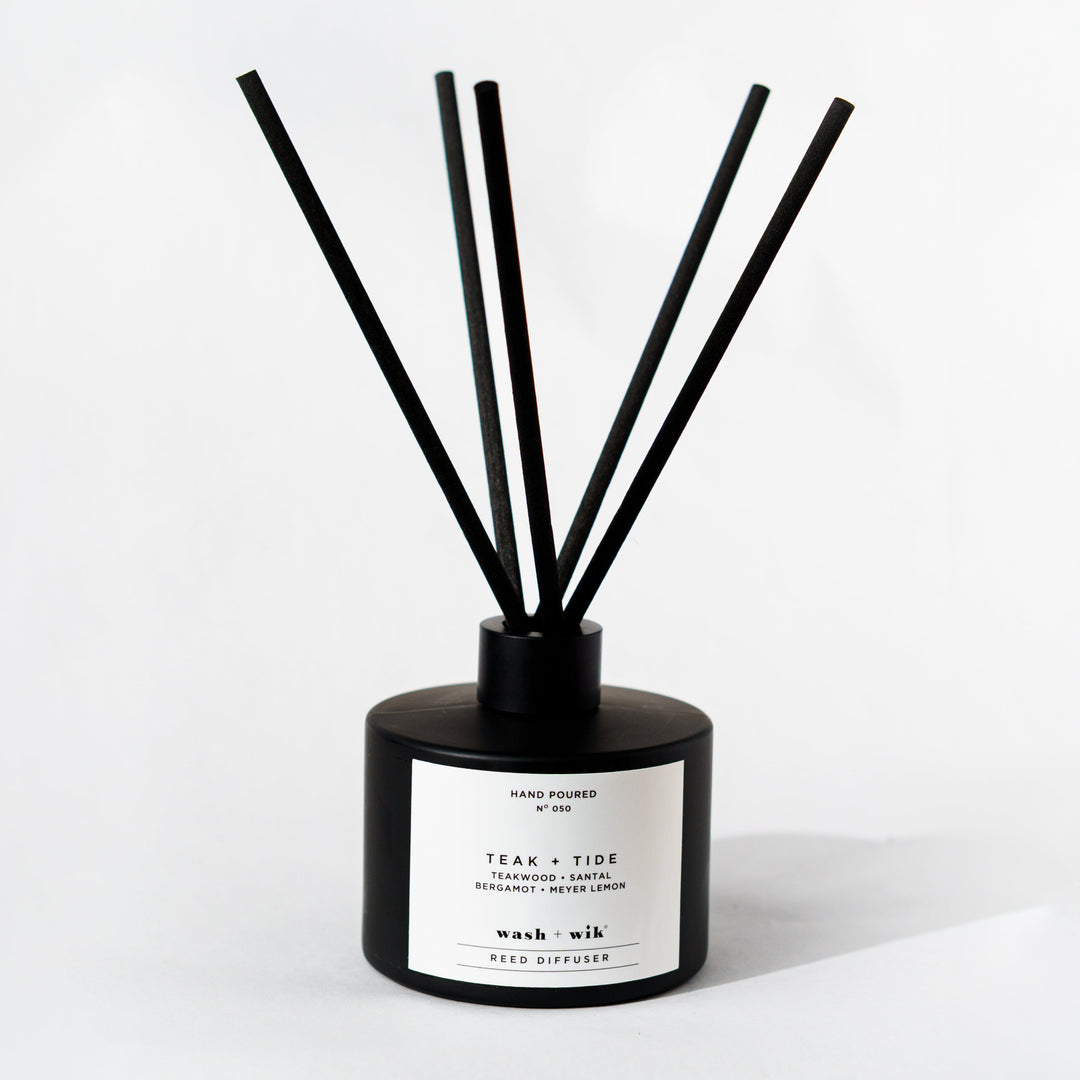 Black Reed Diffuser on a white background