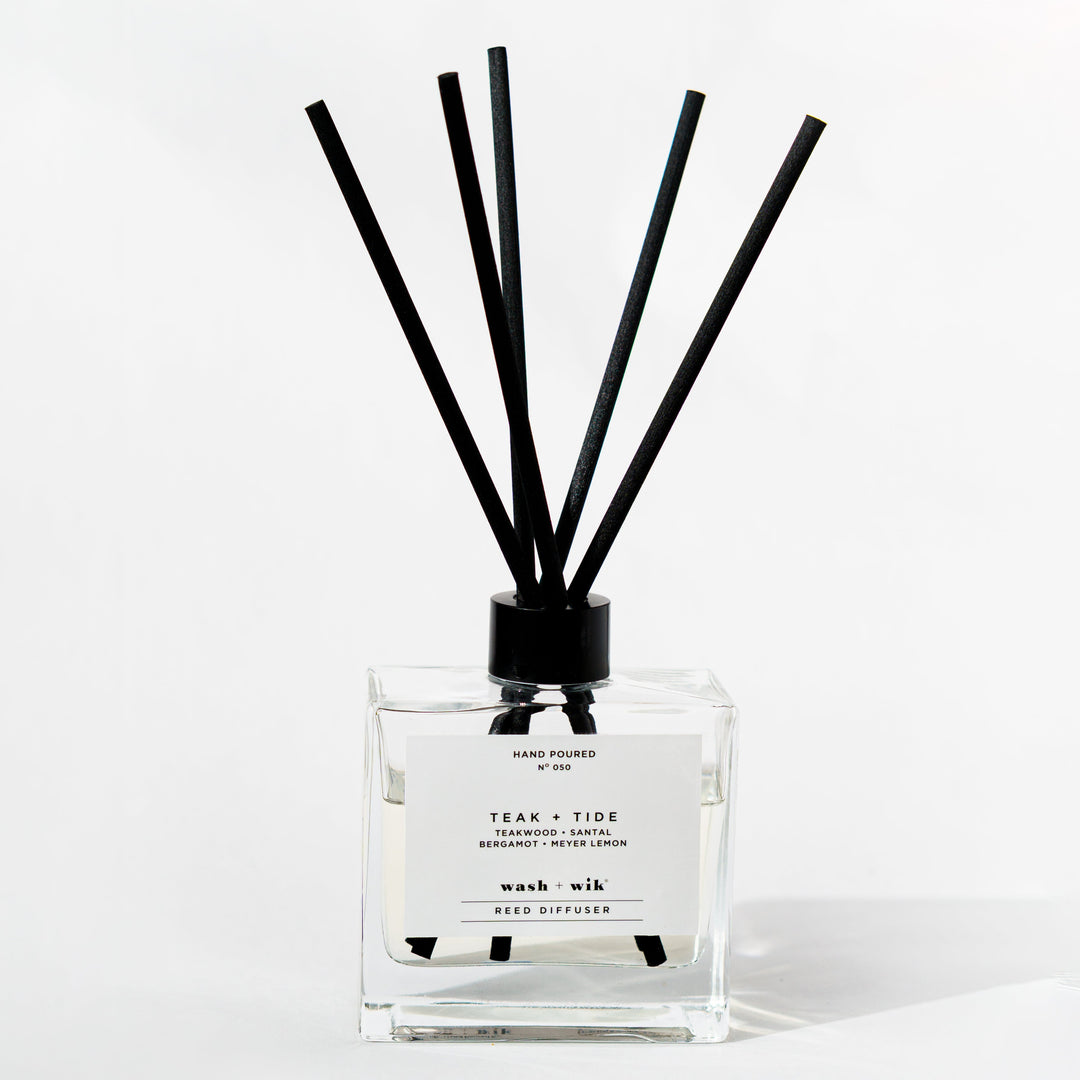Clear Reed Diffuser on a white background