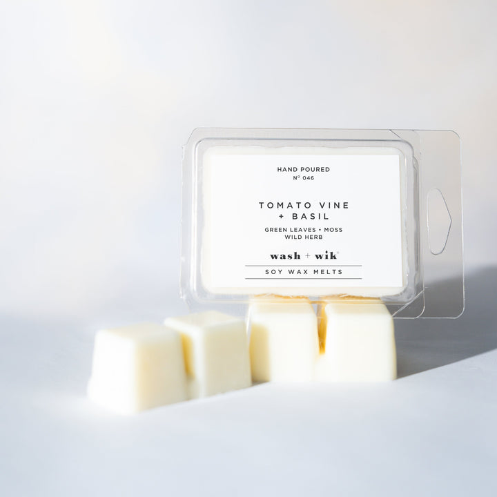 Wax melt packaging labeled &
