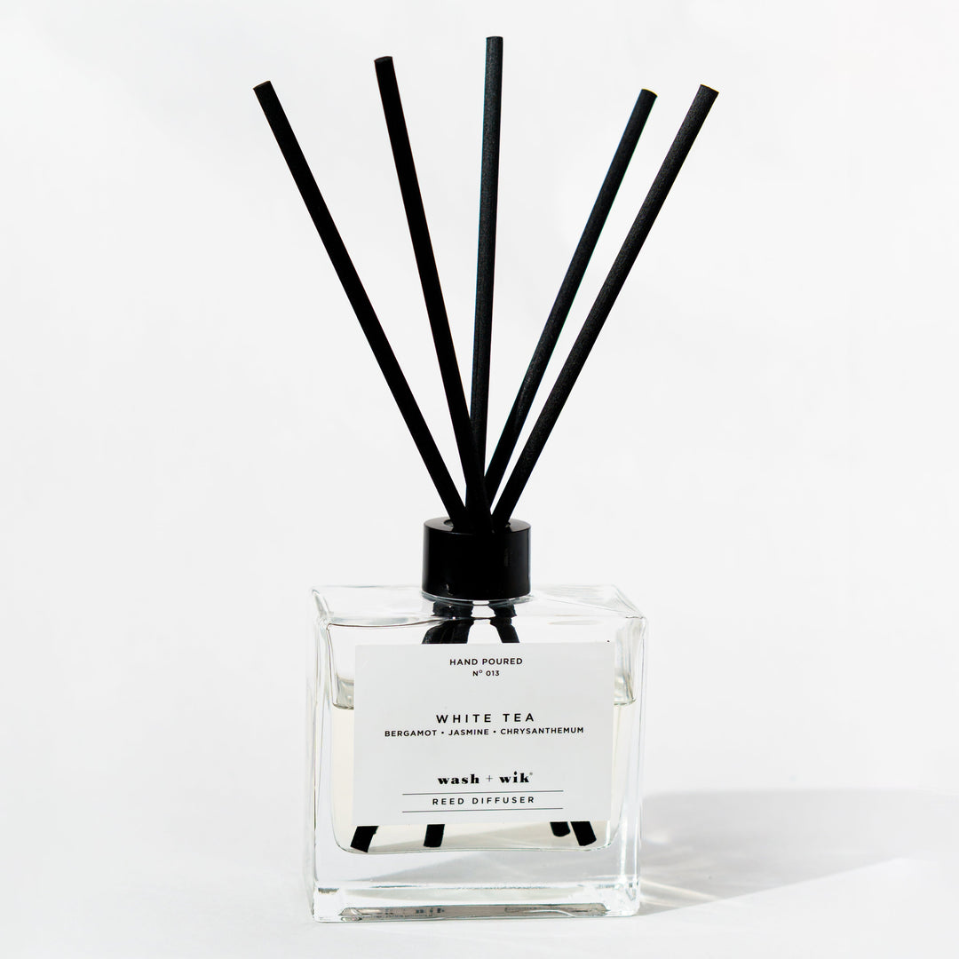 Clear Reed Diffuser on a white background