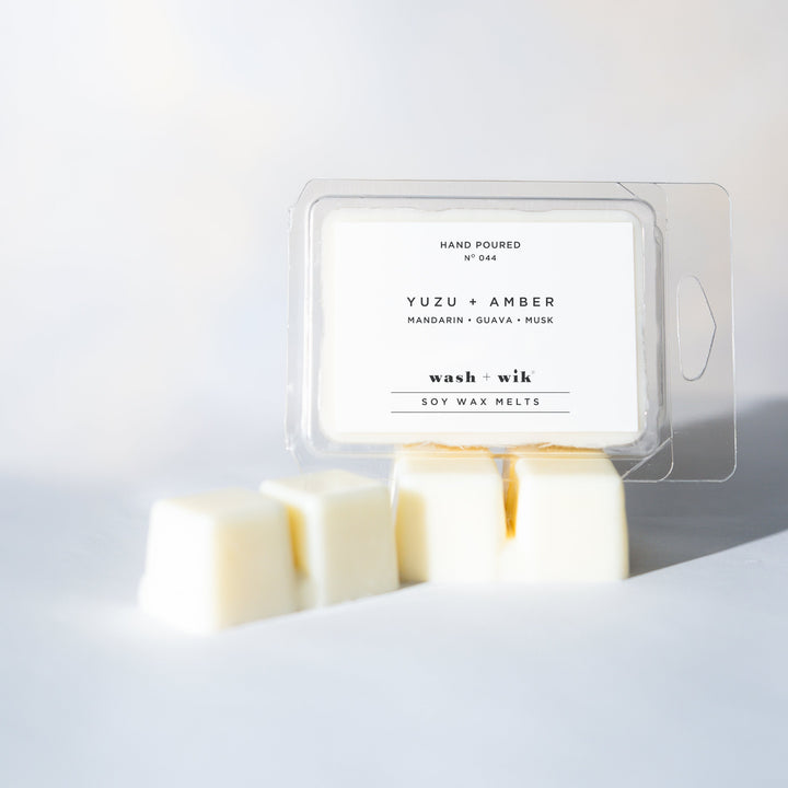 Wax melt packaging labeled &