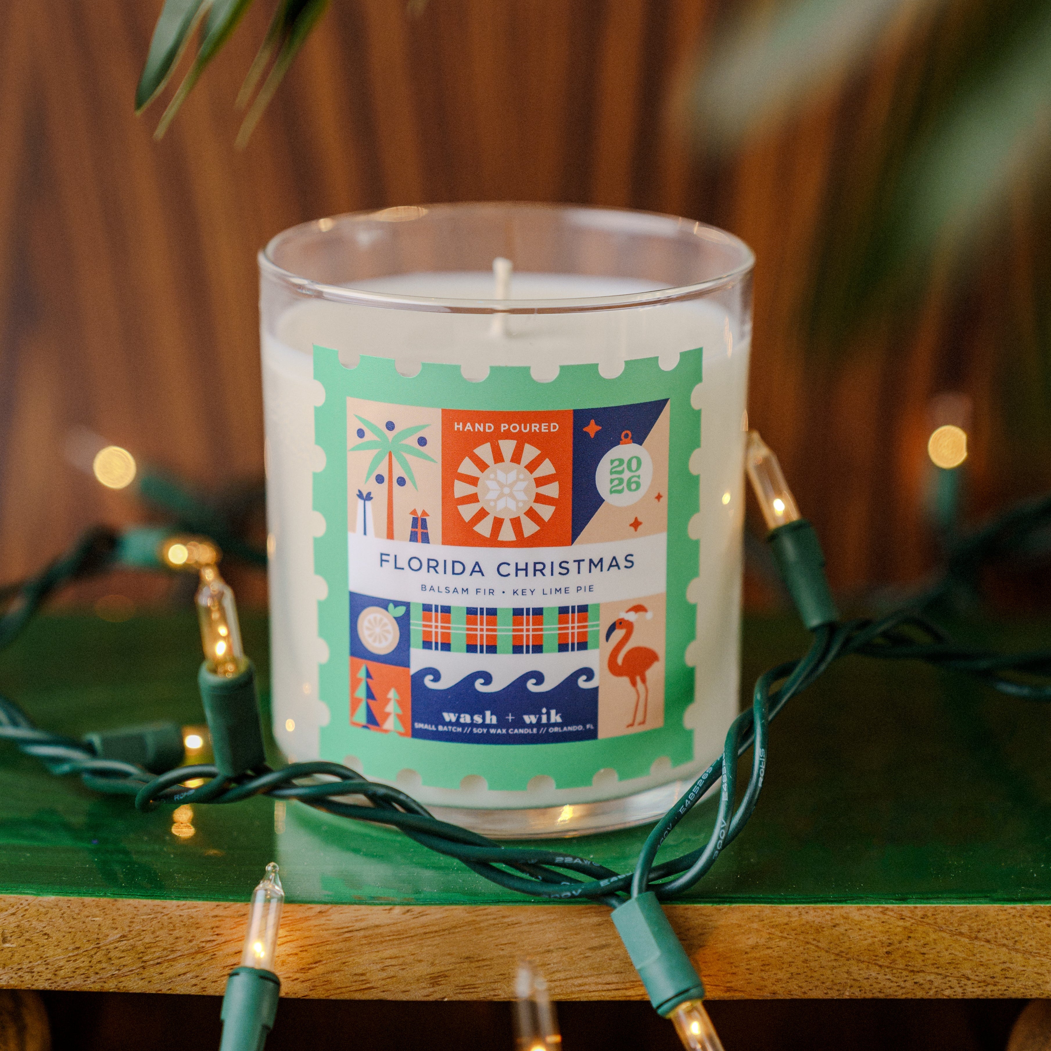 Florida Christmas - Classic Single Wick Soy Wax Candle – Wash + Wik Florida Christmas - Classic Single Wick Soy Wax Candle – Wash + Wik