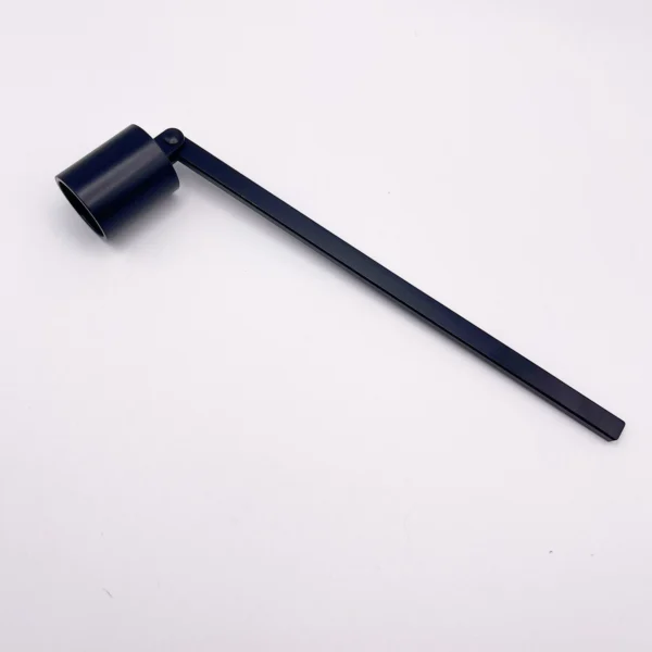 A black plastic handle with a long metal rod.